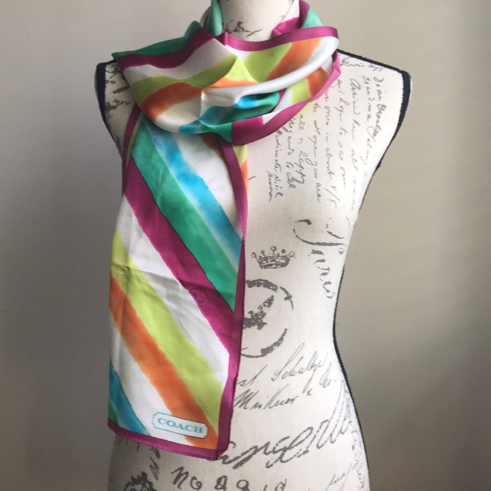 2 100% silk Coach scarves